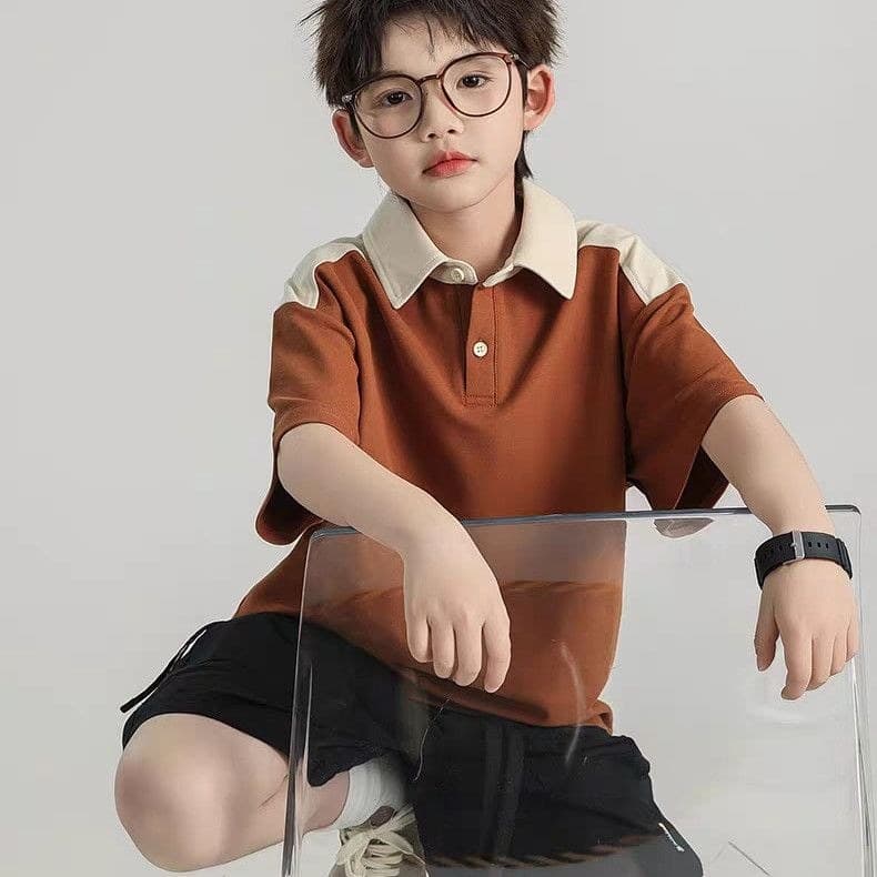 Meninos camiseta de manga curta moletom infantil roupas infantis grandes pequenas roupas infantis gola polo camisa de fu