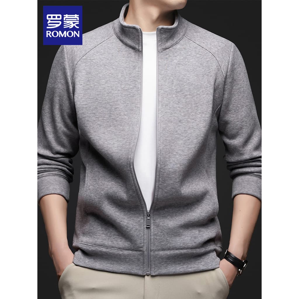 Lomon Cardigan moletom masculino 2026 primavera novo estilo esportes roupas superiores cor sólida Casual gola jaqueta ma