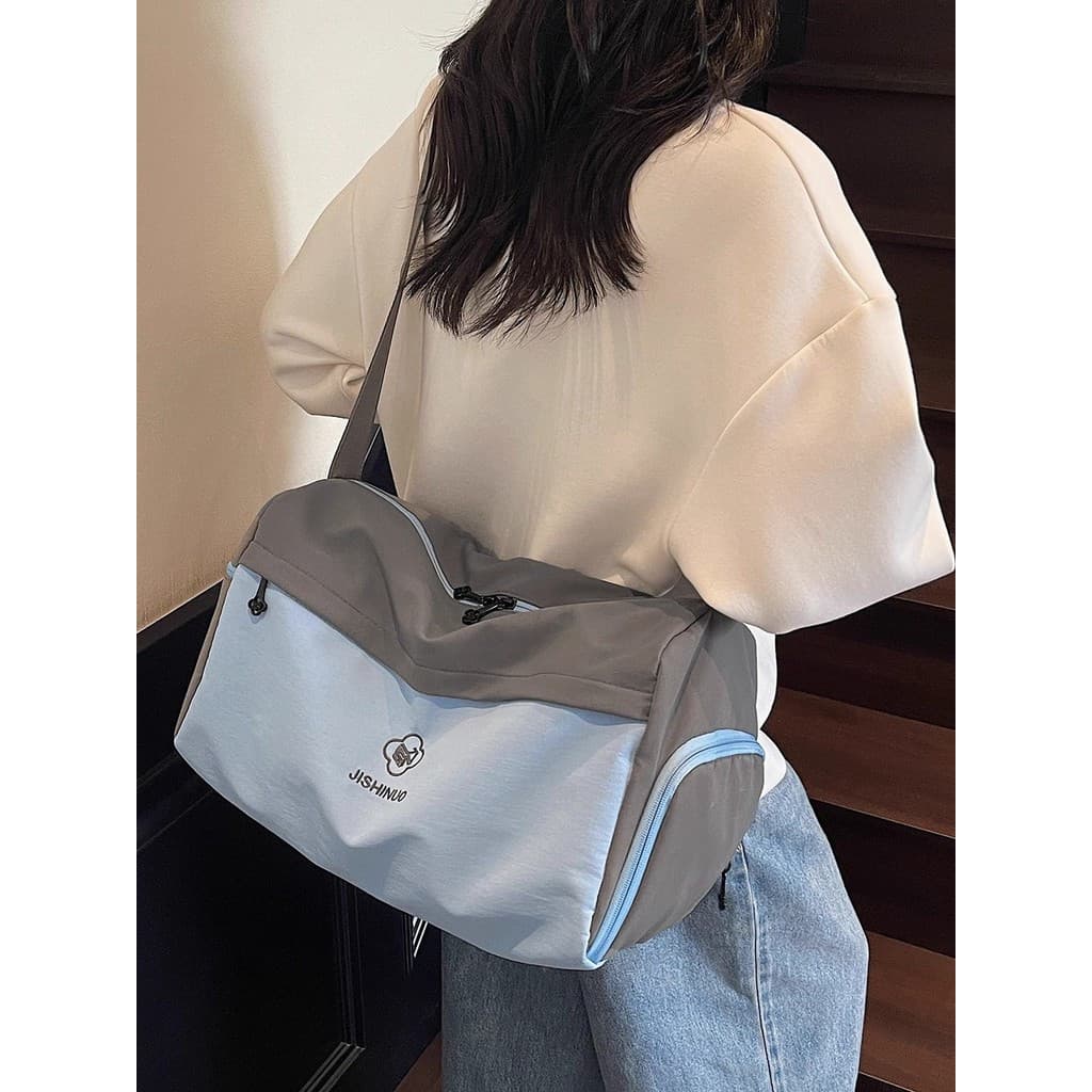 Bolsa esportiva e de fitness feminina, bolsa de natação com função de separação de itens secos e molhados, grande capaci