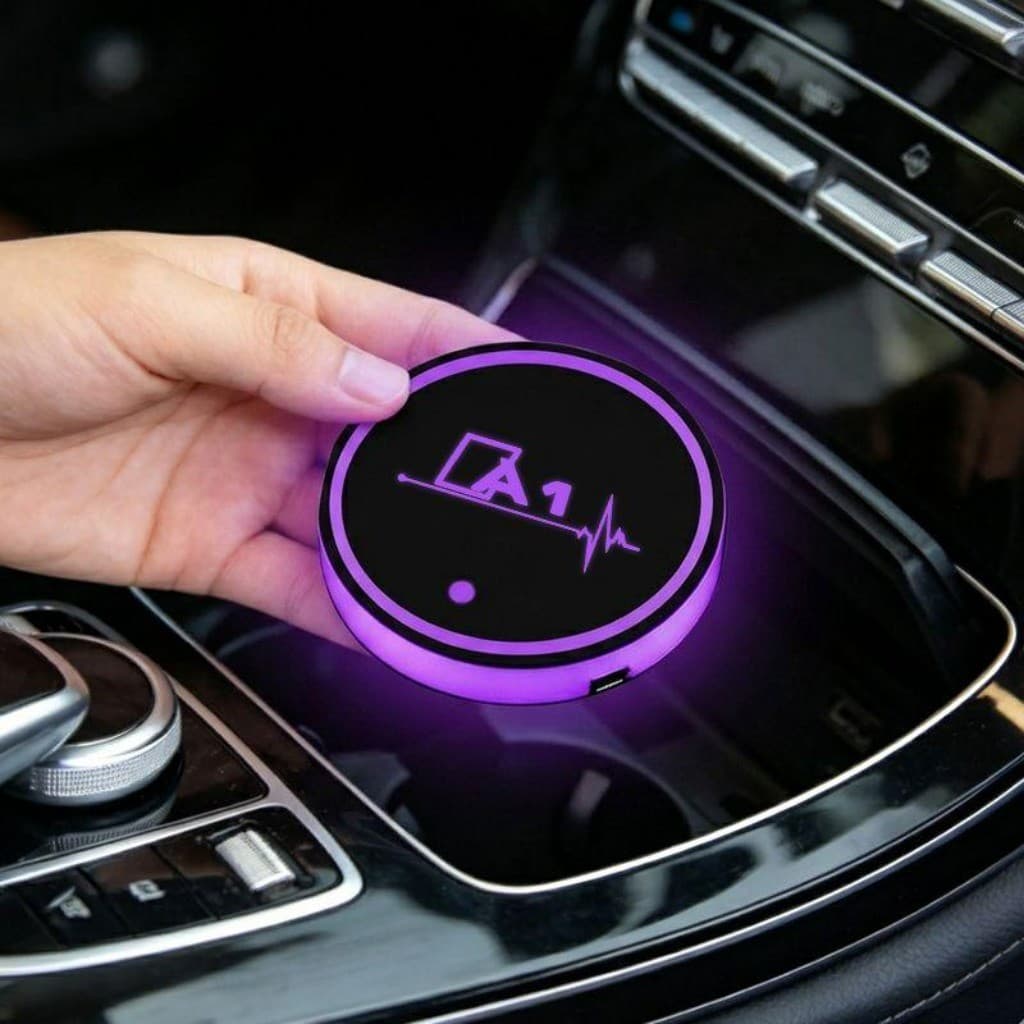 7 Cores Luz RGB Suporte de Copo LED Automotivo Artigos Automotivos For Audi A1 Sportback Citycarver TFSI S Line