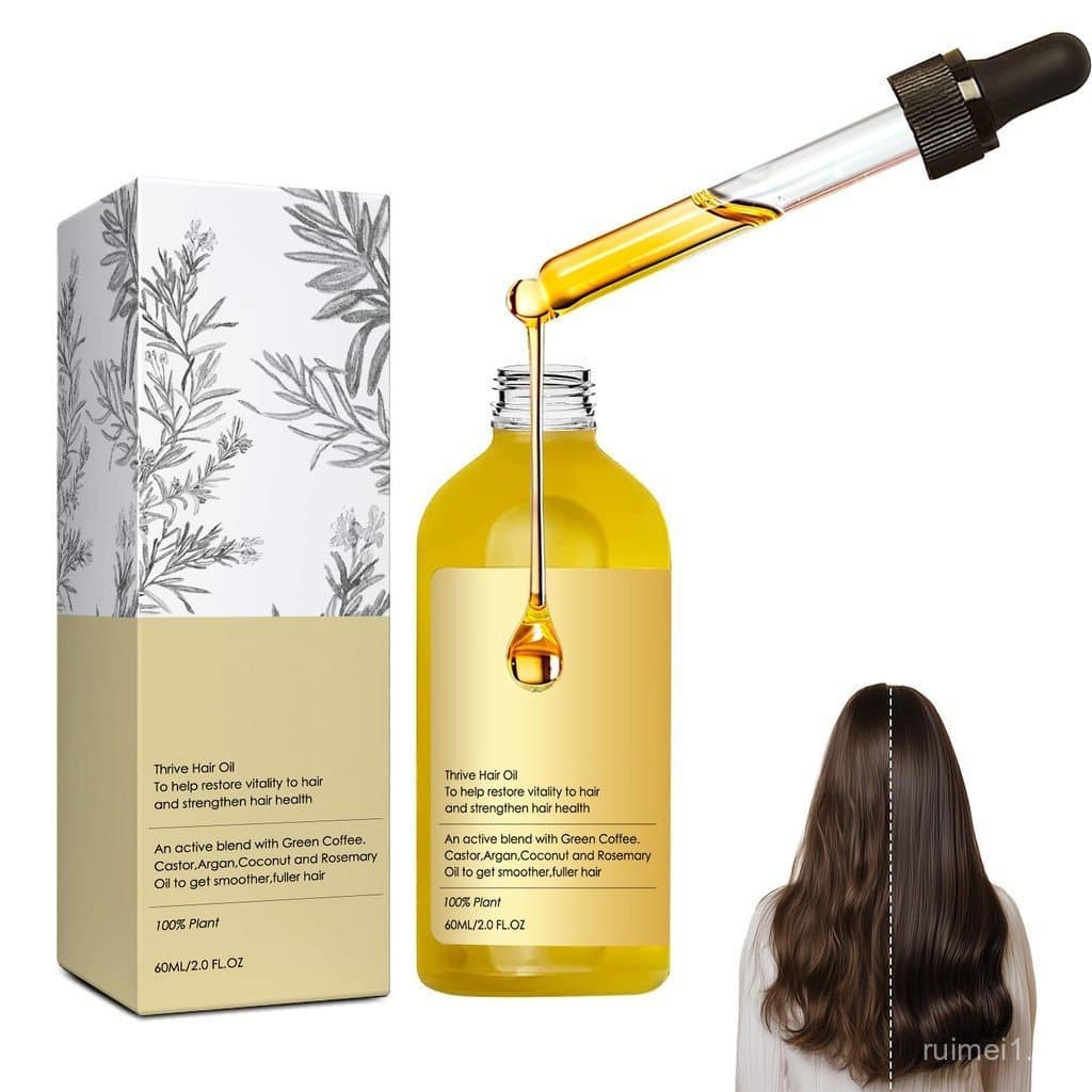 Óleo Natural para Crescimento Capilar 60ml - Óleo de Alecrim Vegânico e Orgânico para Crescimento Saudável do Cabelo e R