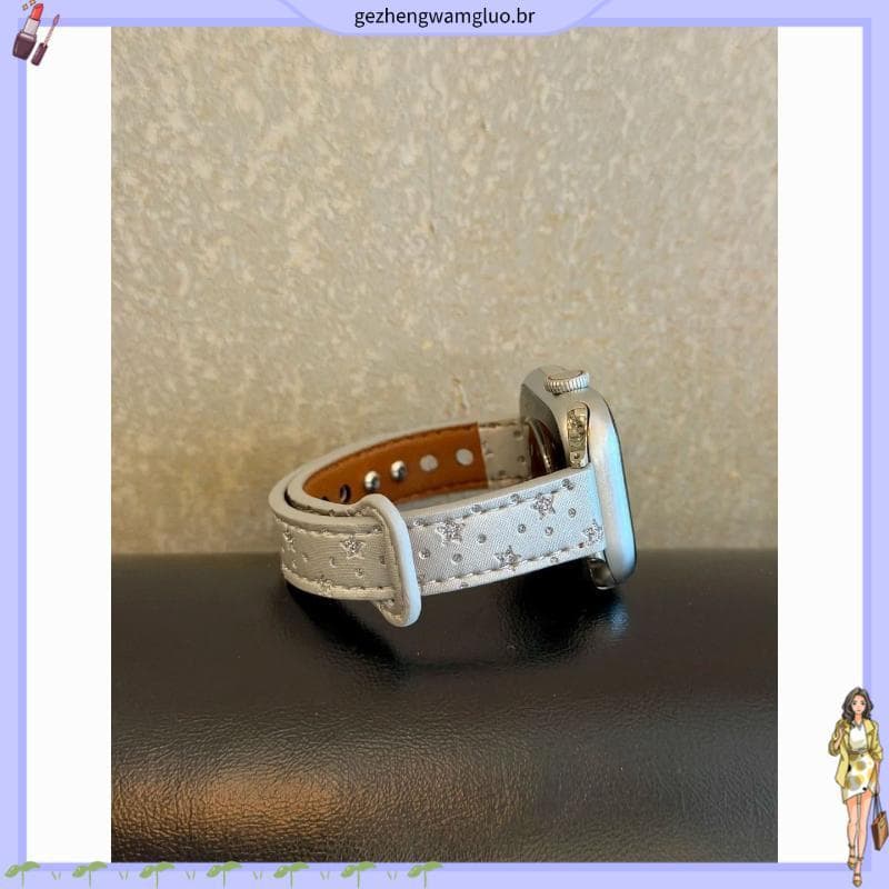 Loja venda quente adequado para Apple iwatchs11 couro fino duplo prego Glitter estrela ins cinta novo estilo s10987se pu