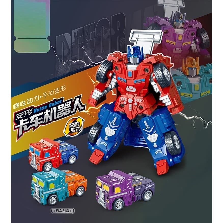 Figura de Ação Transformers Optimus Prime, Brinquedo Transformável Versão Infantil, Robô Carro