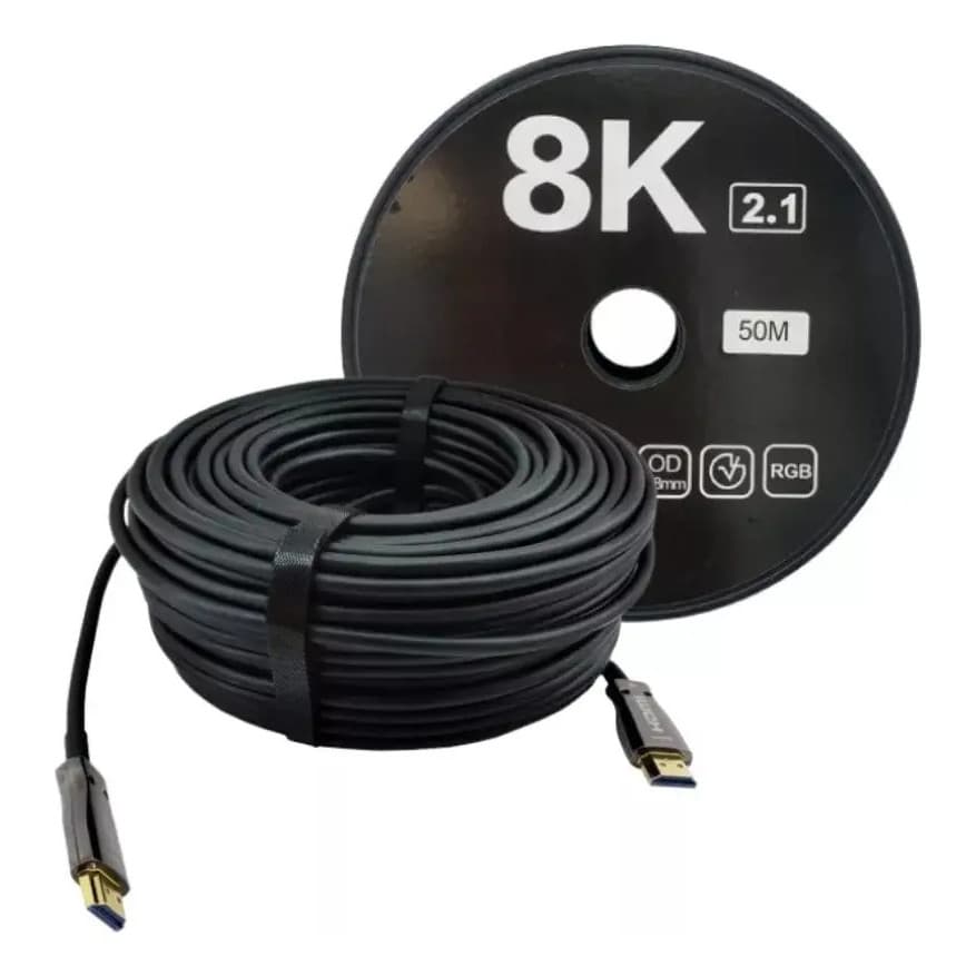 Cabo Hdmi Fibra Óptica 2.1 60hz 3d 48gbps 50 Metros 8k