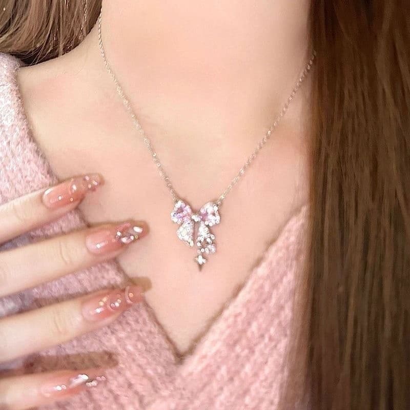 Elegante Arco Pingente Colar Brincos Conjunto Premium Moda Jóias Presente Ideia Para Ela