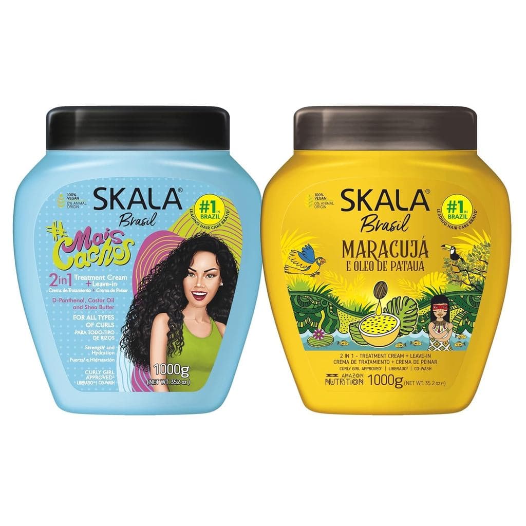SKALA Hair Type 3ABC - Mais Cachos & Passion Fruit Combo - Hidrata os Cachos, Elimina o Frizz, Para Cabelos Cacheados -