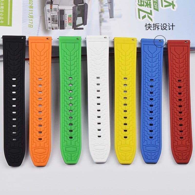 [Alça] Silicone Universal de duas cores de liberação rápida macio 20/22/24/26 mm esportivo, pulseira à prova d'água para