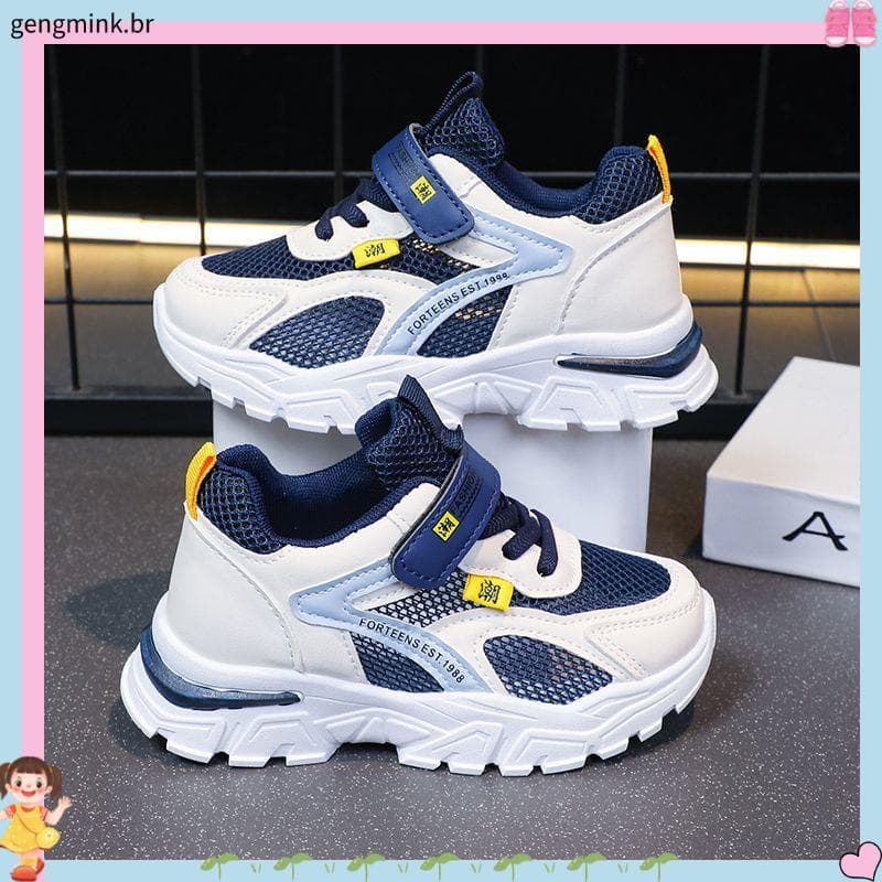 Meninos sapatos 2026 estilo verão sapatos de malha médio grande crianças malha respirável verão única malha oco crianças