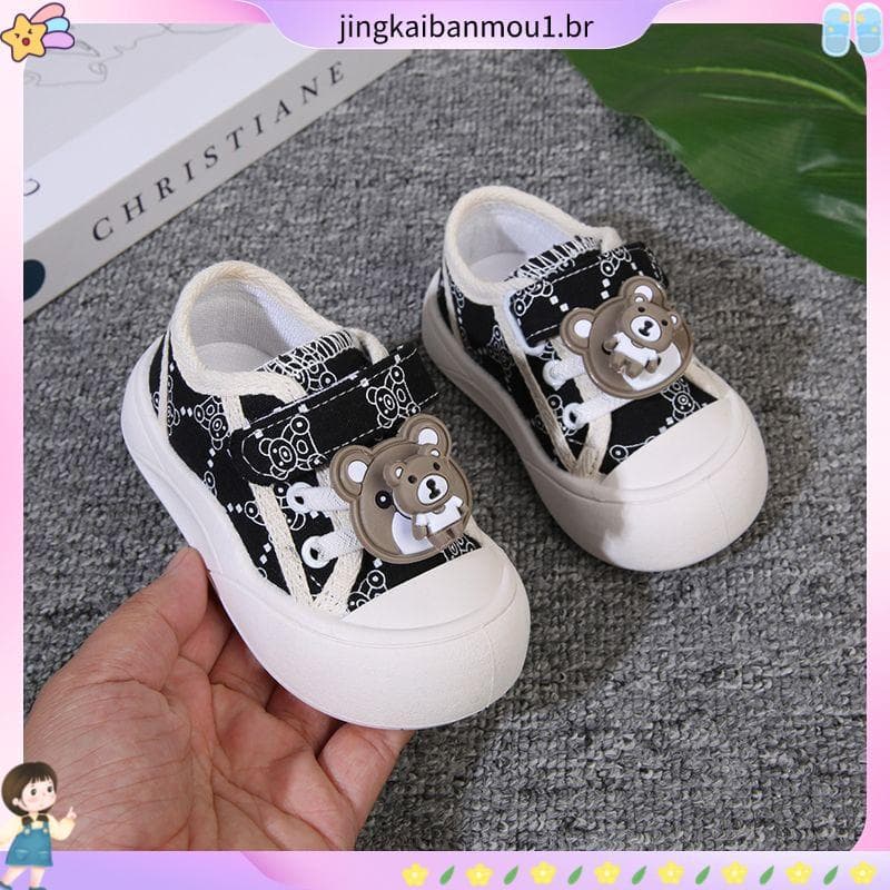 2024 primavera outono novo estilo tênis do bebê crianças sapatos de lona meninos meninas sola macia sapatos esportivos r
