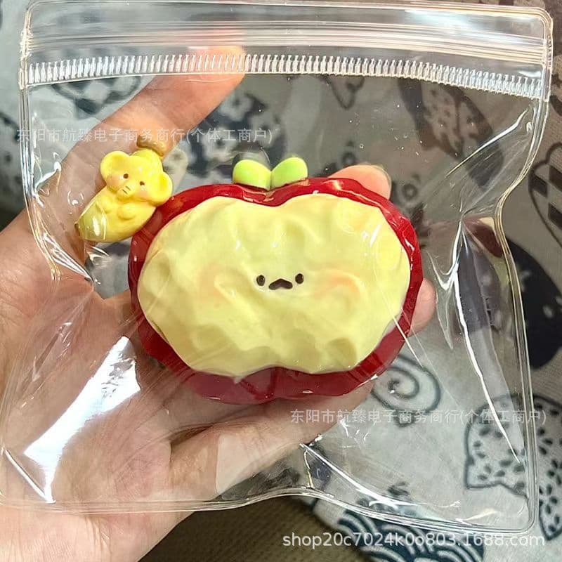 Maçã vermelha pitada caseiro grau alimentício Silicone descompressão brinquedo pitada música recuperação lenta presente