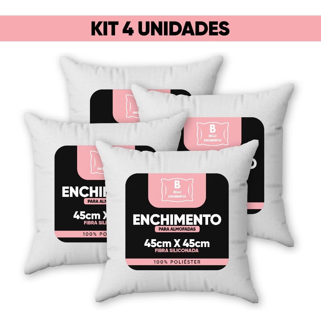 KIT C/4 REFIL Almofadas fibra 100% SILICONE