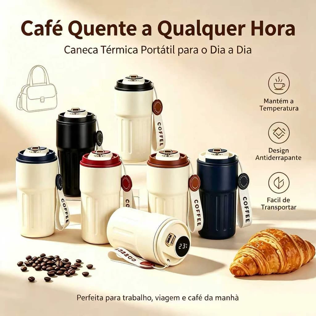 Copo térmico em aço 316 de 450ml com tampa, brinde corporativo resistente
