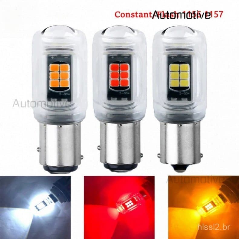 2 Lâmpadas LED 1156 BA15S P21W 1157 BAY15D P21/5W, Lâmpada de Sinalização Constante/Piscante, Canbus, Lâmpada de Freio e