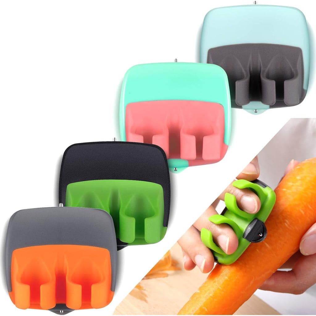 Mudder Descascador de Legumes e Frutas com 4 Peças, Descascador de Batatas com Empunhadura de Borracha Confortável para