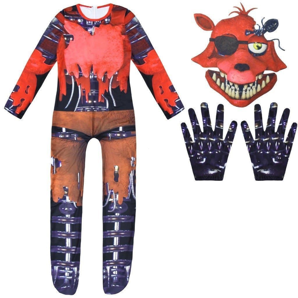 Conjunto de 3 Peças de Fantasias de Halloween do Foxy de Five Nights para Crianças, para Apresentações Teatrais BLVZ ODC