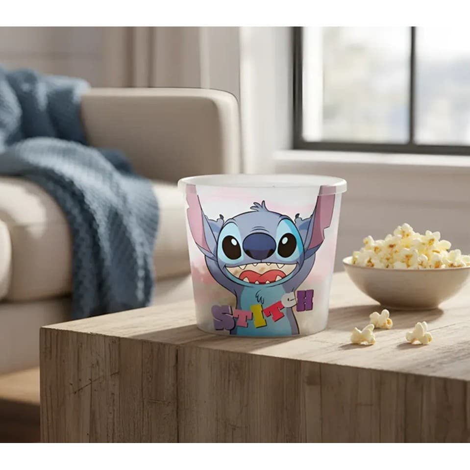 Balde de Pipoca Pote Stitch Super Decorado 2,1L Plasutil