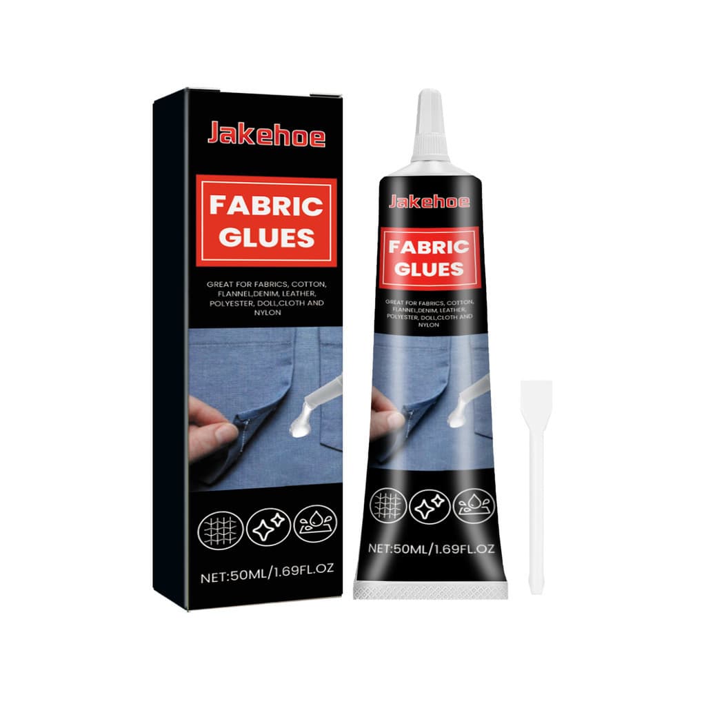 A cola para tecidos transparente Jakehoe é à prova d'água, lavável e de secagem rápida, projetada especificamente para c