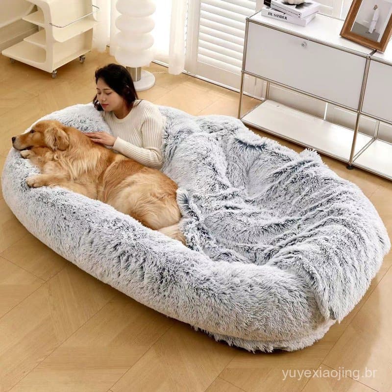 Cama para cães de grande porte, quente no inverno, removível e lavável, adequada para dormir e deitar.