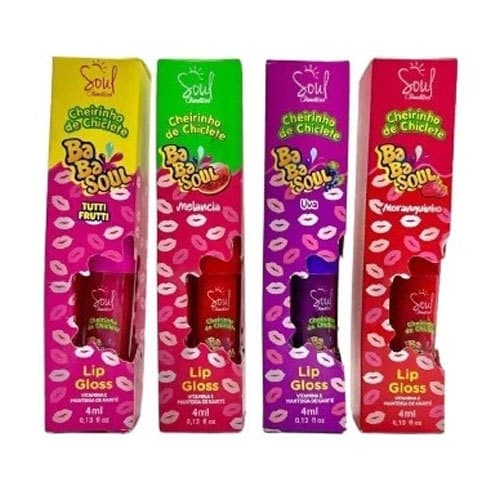 1 Lip Gloss Babasoul Soul Cosméticos Volume Máximo Cheiro de Chiclete