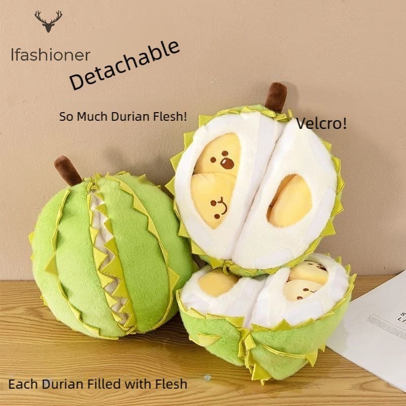 Brinquedo De Pelúcia Durian Destacável-Travesseiro De Alívio De Estresse De Boneca De Frutas Presente De Aniversário
