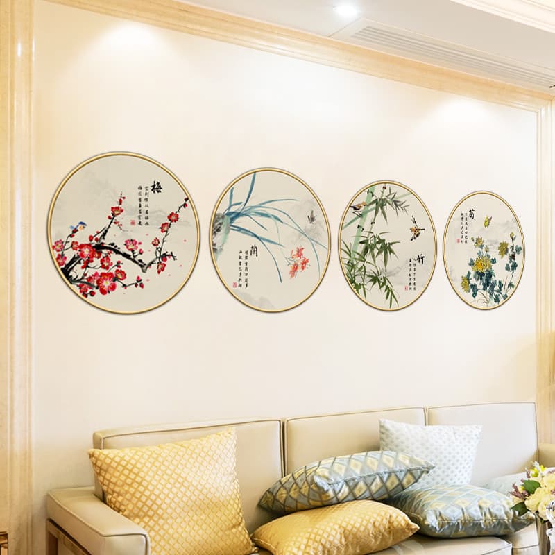 Estilo chinês antigo papel de parede adesivos sala de estar TV fundo decoração da parede pintura adesivos de parede pape