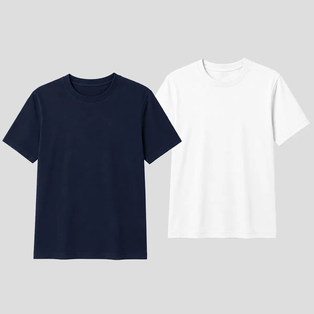 Kit 2 Camisetas Básicas Masculina Algodão Premium Lisa Slim
