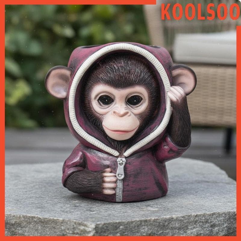 [Koolsoo] Plantador Em Formato De Animal Fofo Vaso De Flores Para Cachorro Design Criativo Cachorrinho Com Capuz