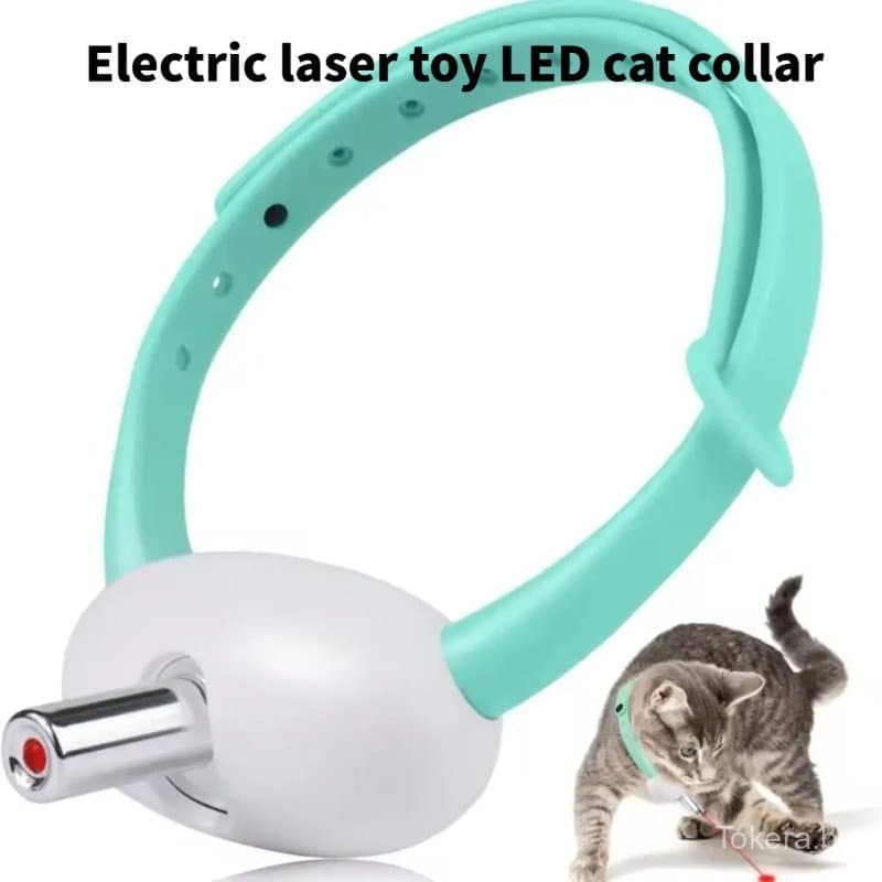 Novo Brinquedo Automático a Laser para Gatos com Luz LED, Coleira Elétrica a Laser para Gatos de Interior