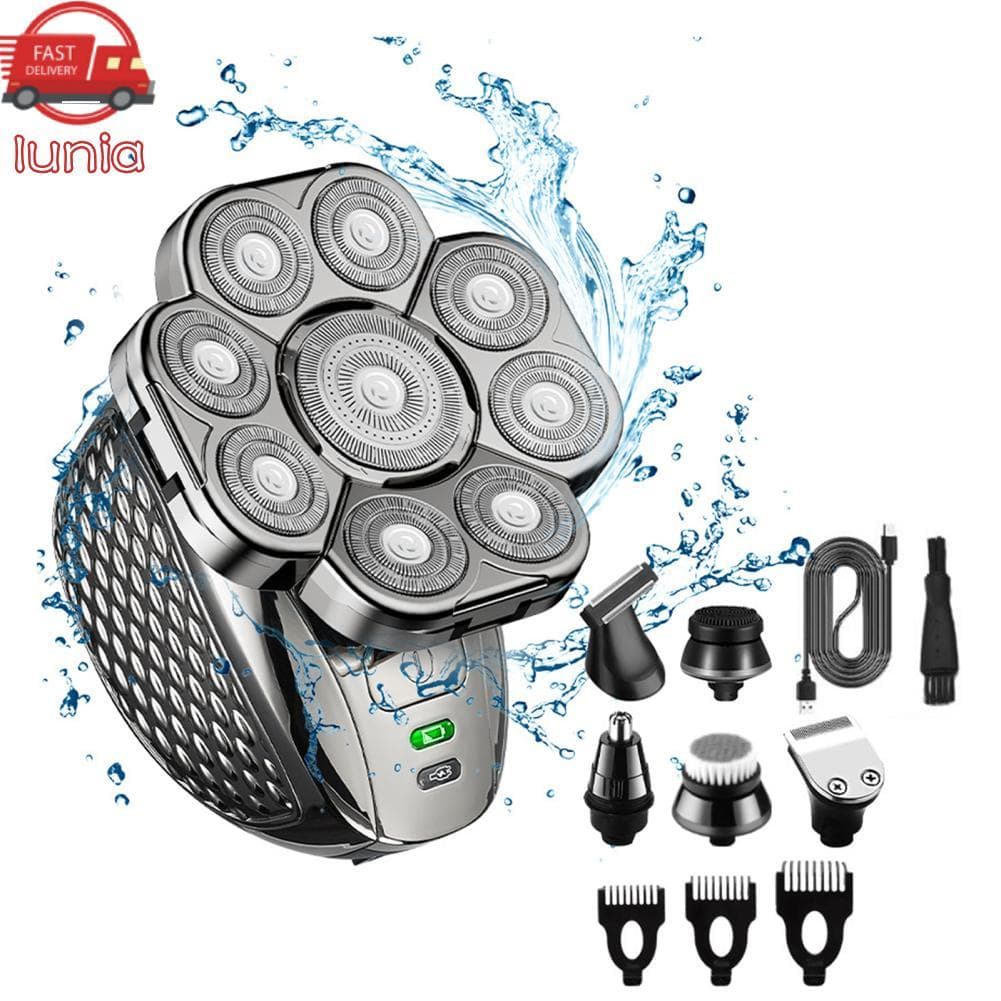 lunia.br Máquina de cortar cabelo masculina multifuncional elétrica barbeadora de barba lavável sem fio aparador