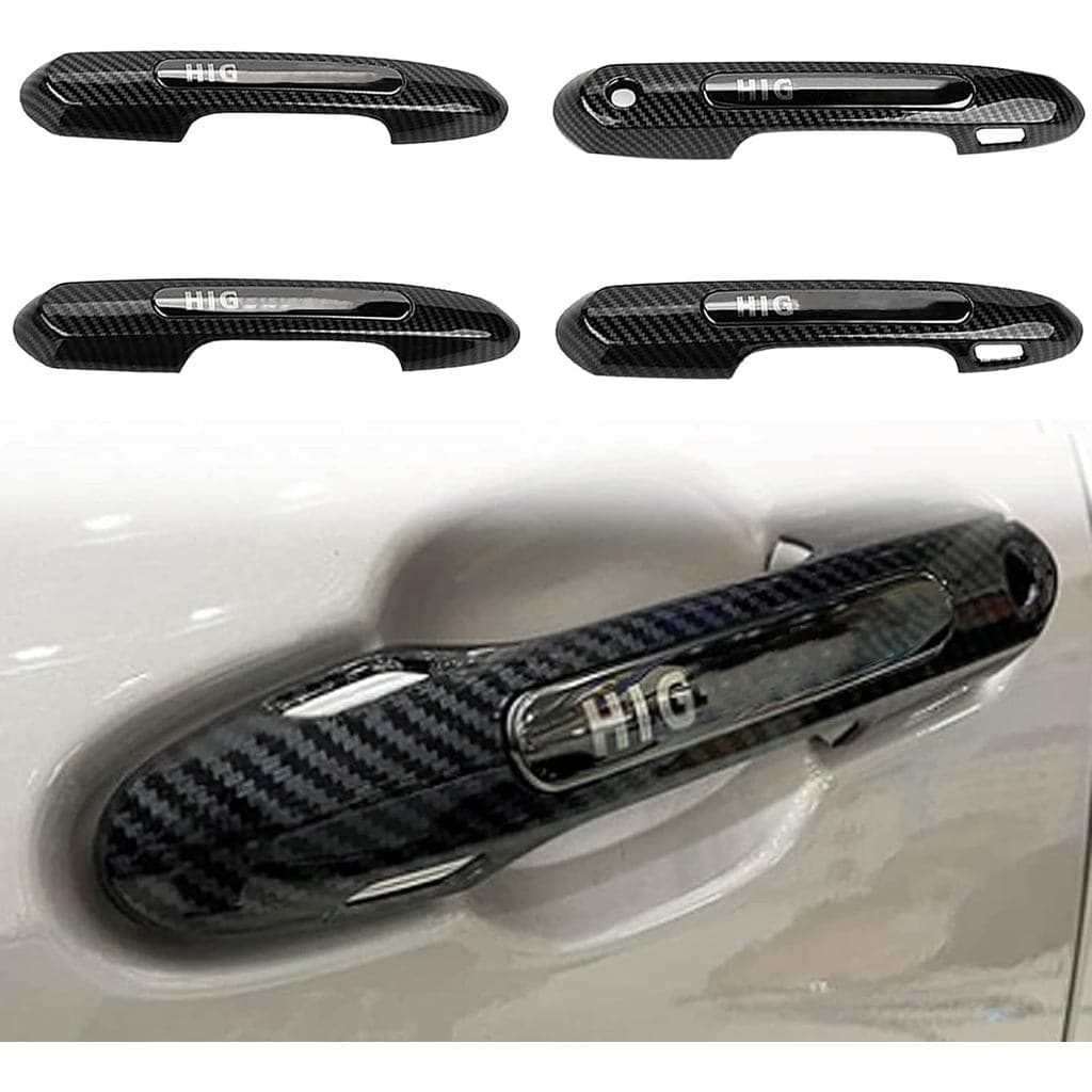 Acessórios em Estilo Fibra de Carbono ABS, Faixa Adesiva de Acabamento para Cobertura da Maçaneta Externa da Porta, Comp