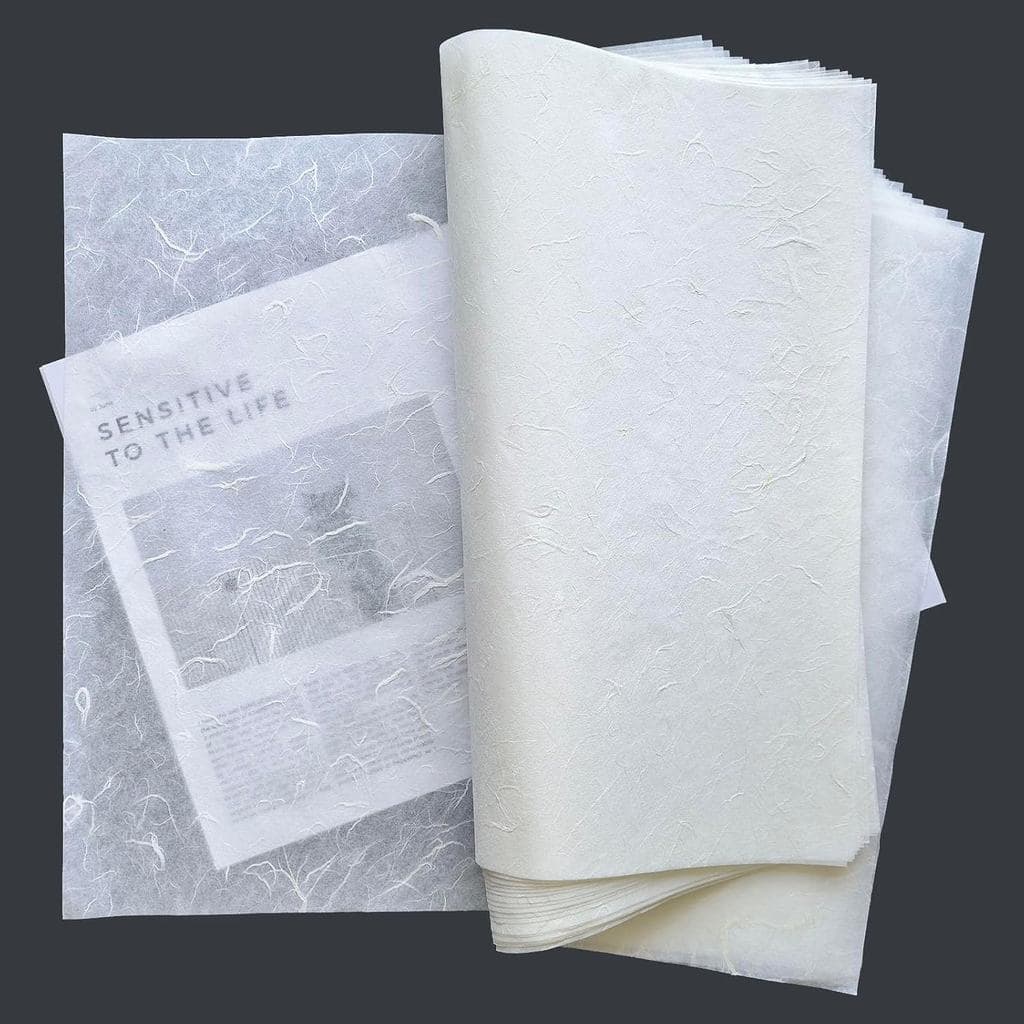 Folhas Grandes de Papel de Amora CRAFTJOY - 30 Folhas de 16,5x16,5 Polegadas, Papel de Arroz Branco Natural para Origami
