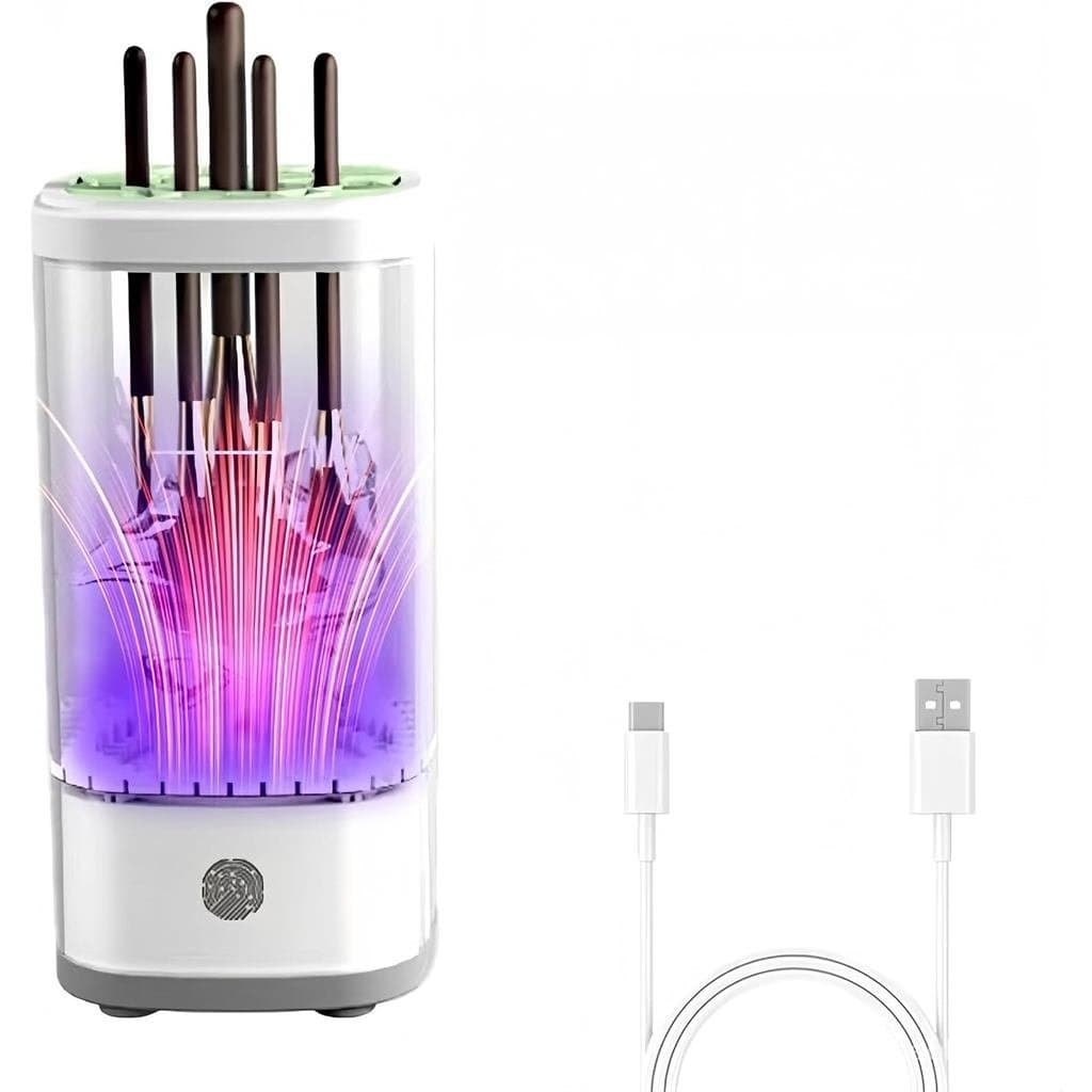 Máquina Elétrica de Limpeza e Secagem de Pincéis de Maquiagem com Luz UV-C, Sistema Automático 3 em 1 para Limpeza Profu