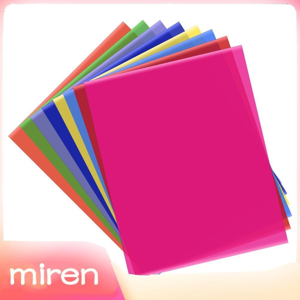 Miren.br Filtros de gel de iluminação translúcido de 8 cores 50x40cm Sobreposições coloridas para correção de luz