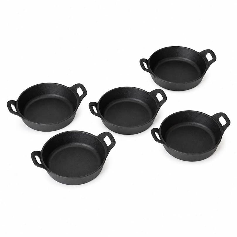 Kit Travessas Estilo Alça Ferro Fundido Panela Mineira 05und