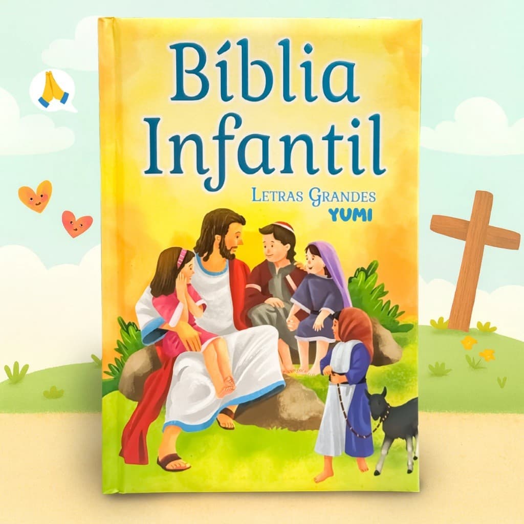 Livro : A Bíblia Infantil | Leitura Ilustrada Com Letras Grandes Para Crianças - Com Capa Dura Almofadada Premium