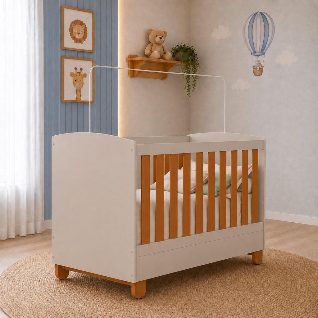 Berço Americano Apolo 2 em 1 Mini Cama 100% MDF Bebê