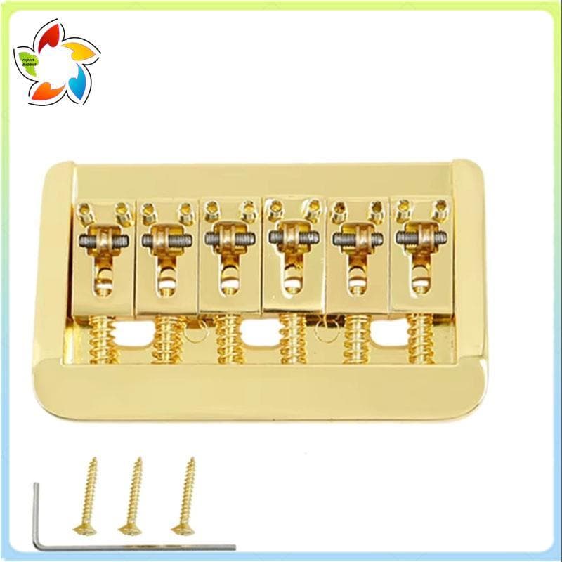 Ajustável 6 Cordas Ponte Fixa Rolo Sela Guitarra Elétrica Hardtail Peça De Reposição