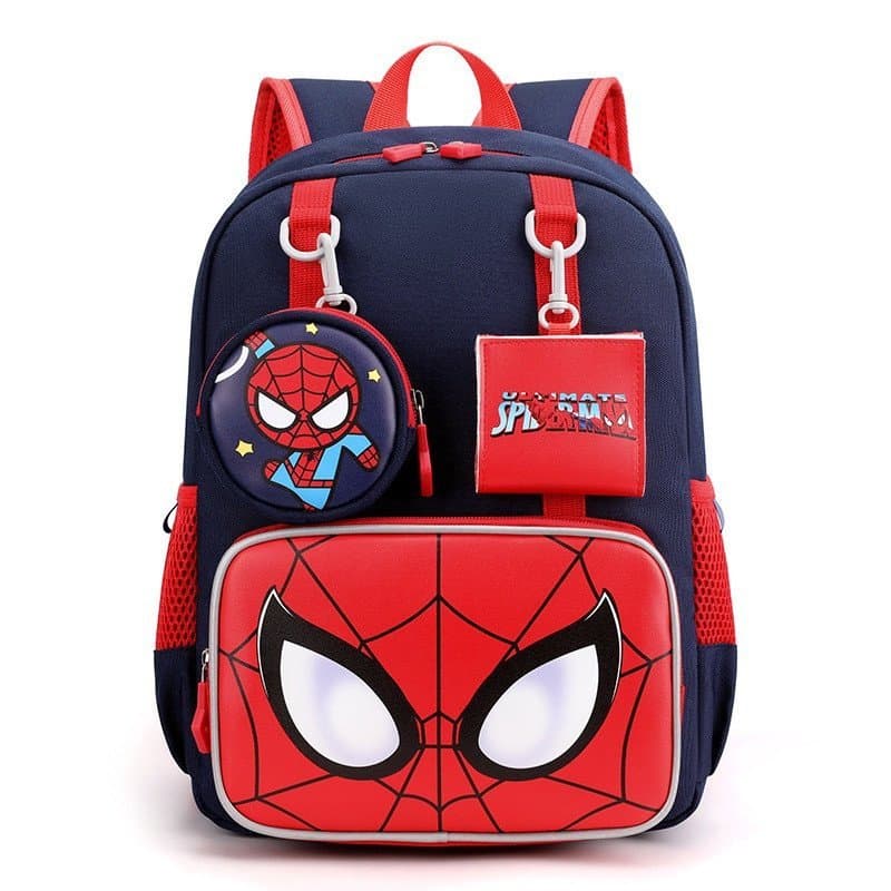 Mochila Infantil Homem-Aranha com Estampa de Animais em Estilo Cartoon RRJK