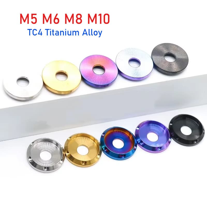 Junta De Titânio TC4 M5 M6 M8 M10 Arruelas Espaçador Decorativo Extravagante Para Bicicleta Motocicleta Carro