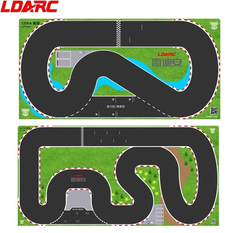 LDARC Tapete De Borracha Portátil Para Pista De Corrida 160x90mm 120x60mm 240x120mm 240x240mm RC 1/76 1/64 1/58 Mini Ace
