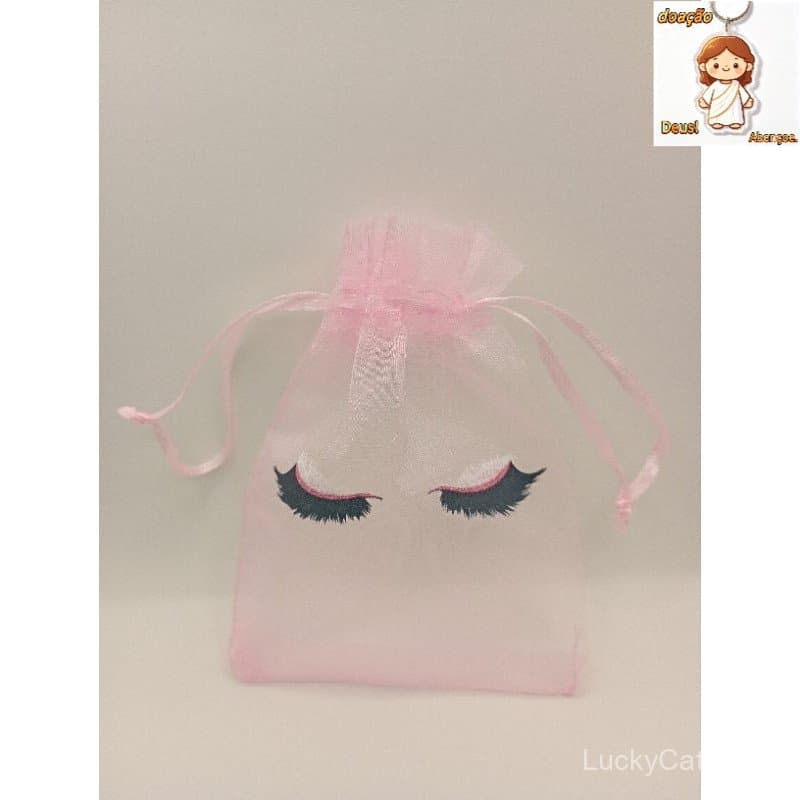 Kit 10 Sacos de Organza Cílios 9x12 lembrancinha mimo cliente lash designer cílios sobrancelha soap brows escovinha