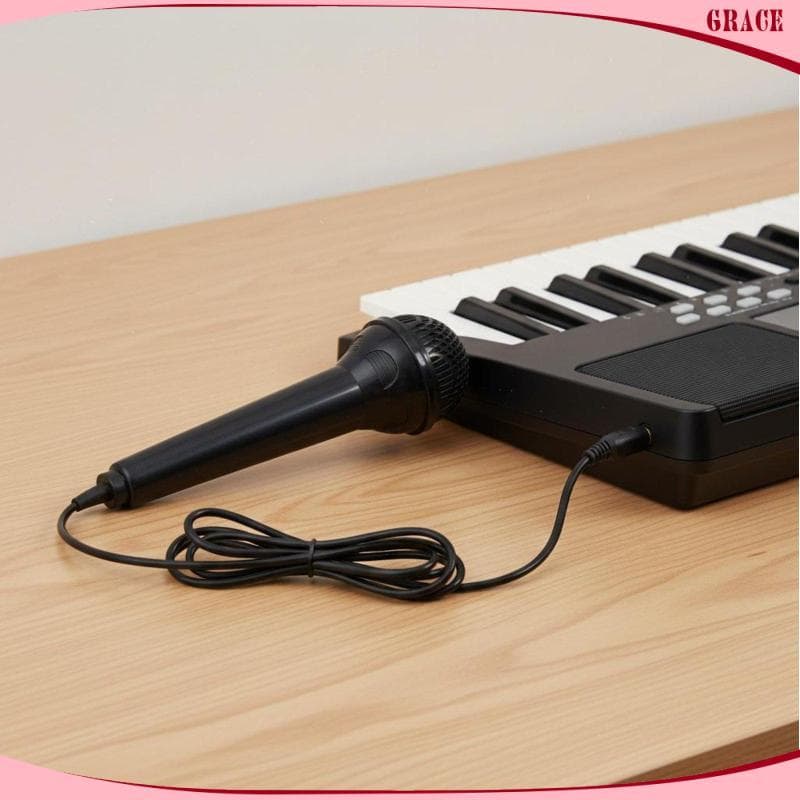 [Grace_sz] Teclado Eletrônico Captador Vocal Equipamento De Áudio Leve Com Fio De 3.5 Mm Para Iniciantes