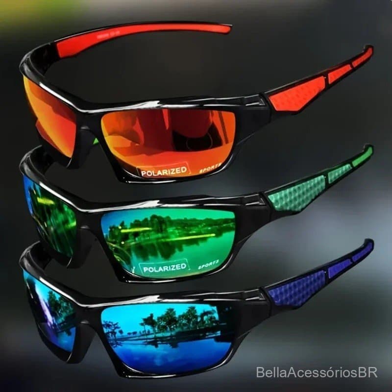 Óculos de Sol Esportivos Polarizados Proteção UV400 Anti-Reflexo Unissex para Pesca e Ciclismo