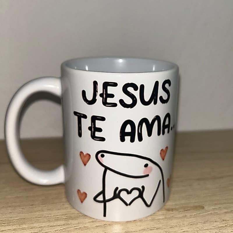 1 Caneca de Porcelana Flork com frases divertidas meme