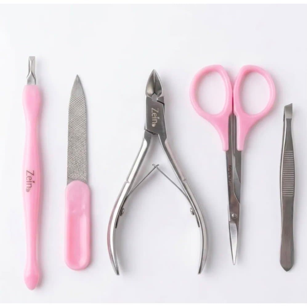 Kit Manicure Pedicure Profissional 5 Peças Aço Inox