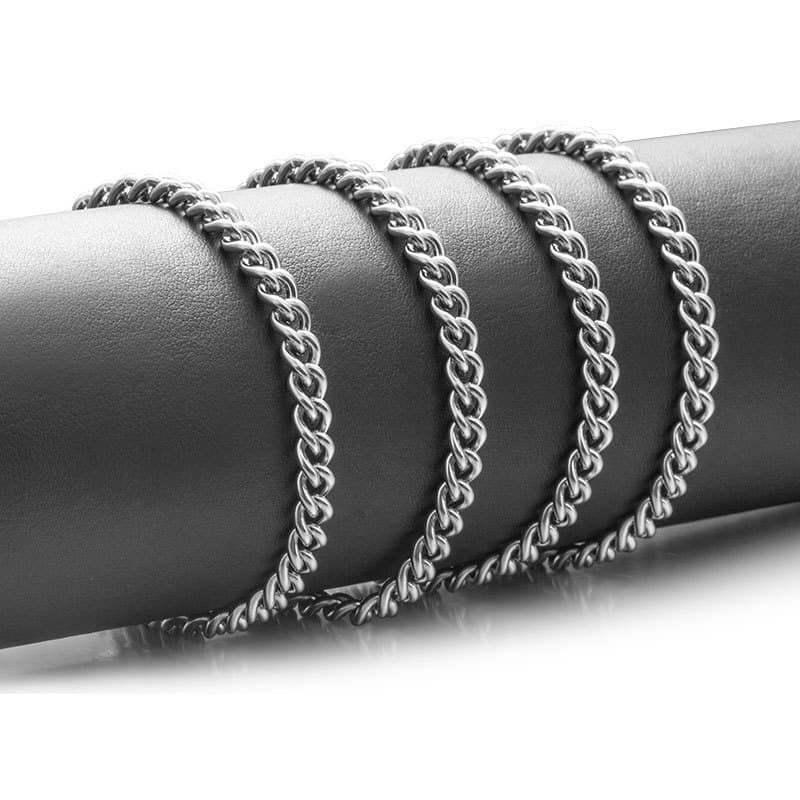 Corrente lateral de aço inoxidável, corrente de joias de metal, colar DIY, pulseira, corrente de clavícula estilo hip-ho