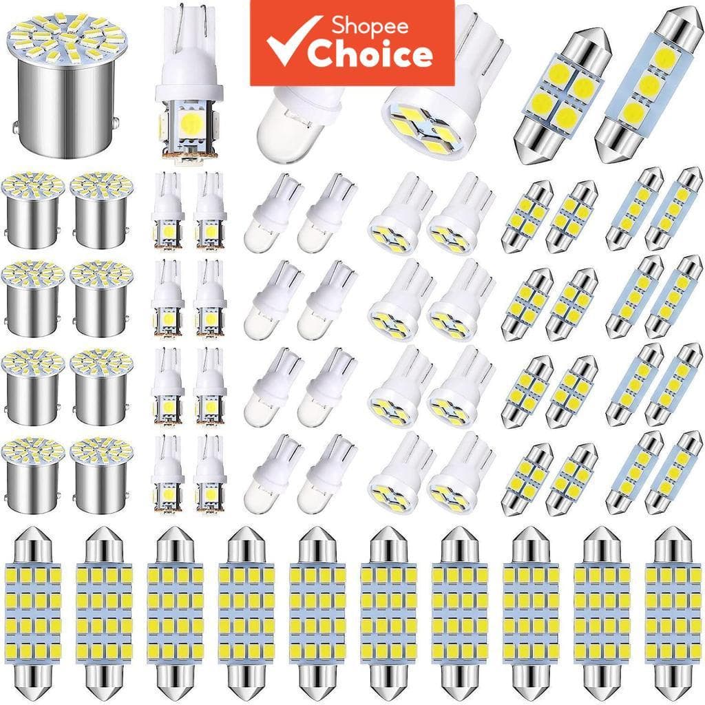 Kit De Lâmpada LED Universal Para Carro 64PCS Cúpula Interna E Luzes De Mapa Brancas