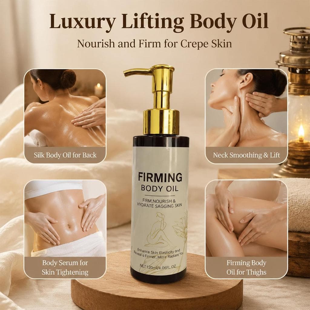 Óleo Corporal Firmador 120ml , Hidratante Reafirmante , Não Gorduroso , Óleos De Massagem Para Pele Crepe , Camafeu