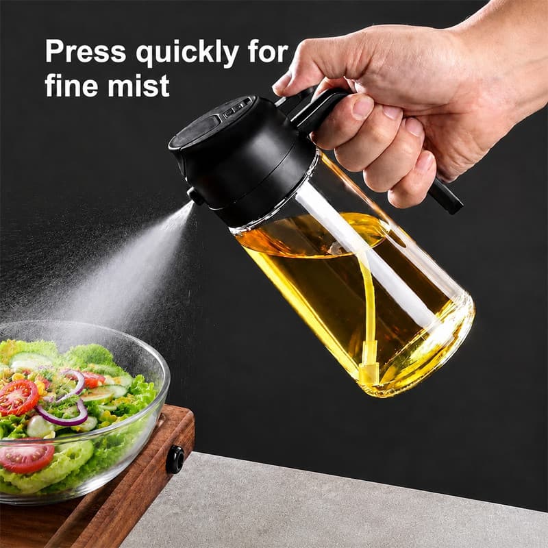 Spray Borrifador Dosador 2 em 1 Azeite Vinagre Oléo Vidro Modelo 450ML