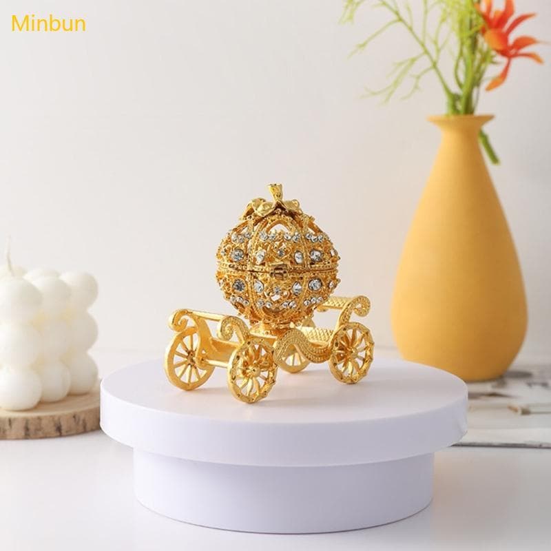 Minbun Intricate Pumpkin Coaches Estojo Joias Casa Acabamento Metálico Perfeito Para Quarto Princ